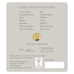 The 75th Birthday of His Majesty King Charles III 1/40 uncji Złota 2023 Proof