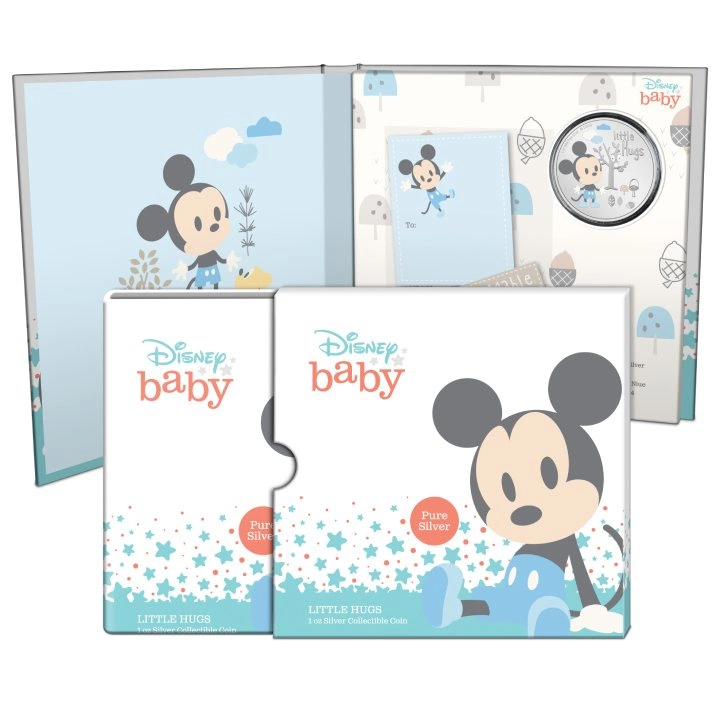 Niue: Disney Baby Little Hugs - Boy kolorowany 1 uncja Srebra 2024 Proof