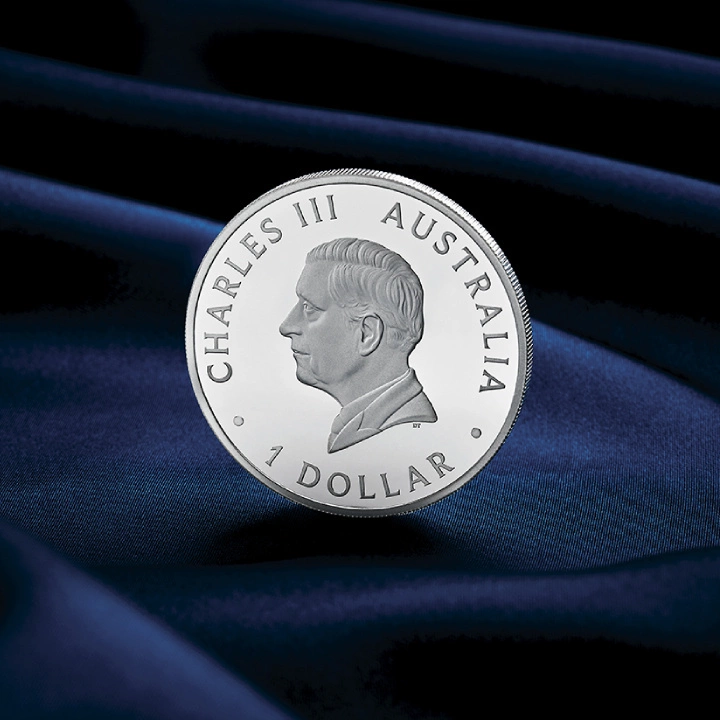 Australijski Kangur 1 uncja Srebra 2024 Proof (King Charles III Observe First Issue)