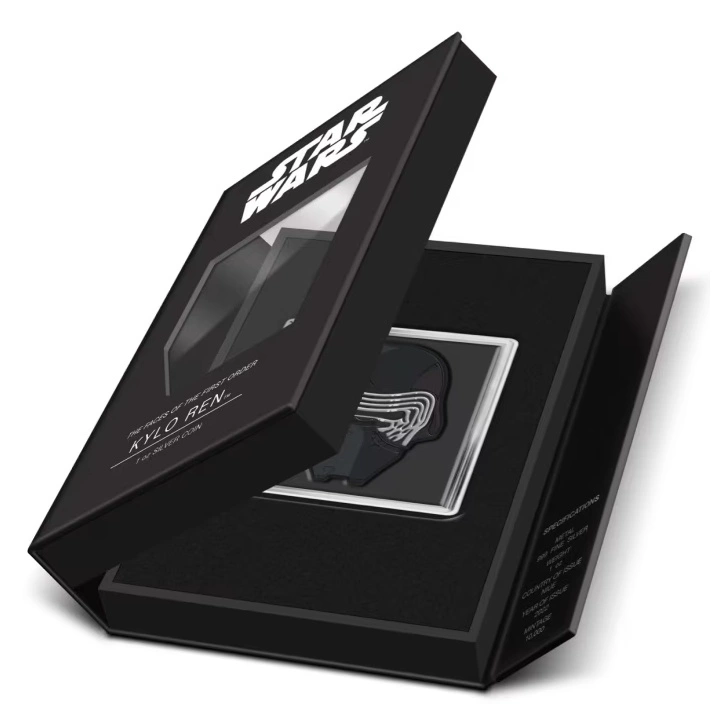 Niue: Star Wars The Faces of the First Order - Kylo Ren kolorowany 1 uncja Srebra 2022 Proof