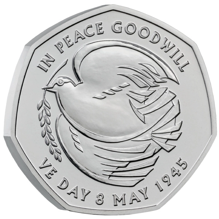 The 80th Anniversary of VE Day 50p Miedzionikiel 2025