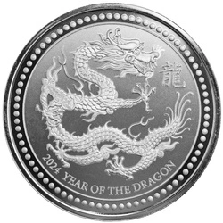 Samoa: Year of the Dragon 2 uncje Srebra 2024 Prooflike