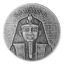 Czad: ERS Ramesses II 2 uncje Srebra 2017 Antiqued Coin
