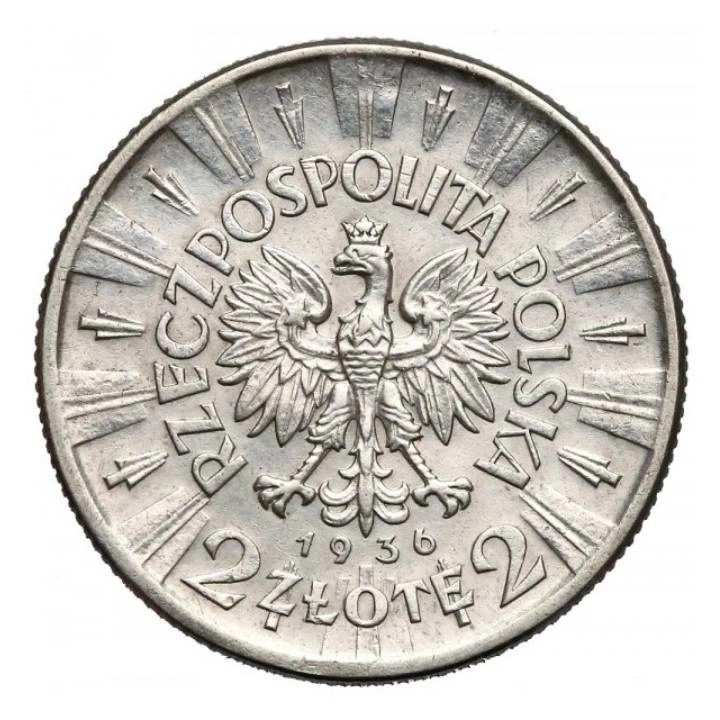 Polska: 2 zł Jóżef Piłsudski Srebrna Moneta Różne Roczniki