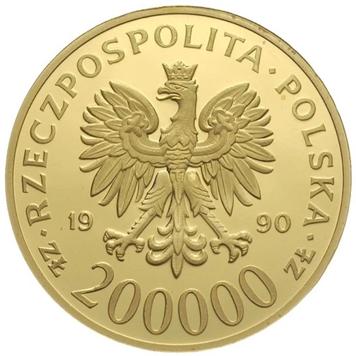 Polska: III RP "Solidarność" 200 000 Złotych 1990 PF 69 Ultra Cameo