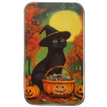 Sztabka Scottsdale Mint - Trick or Treat Cat kolorowana 1 uncja Srebra 2025