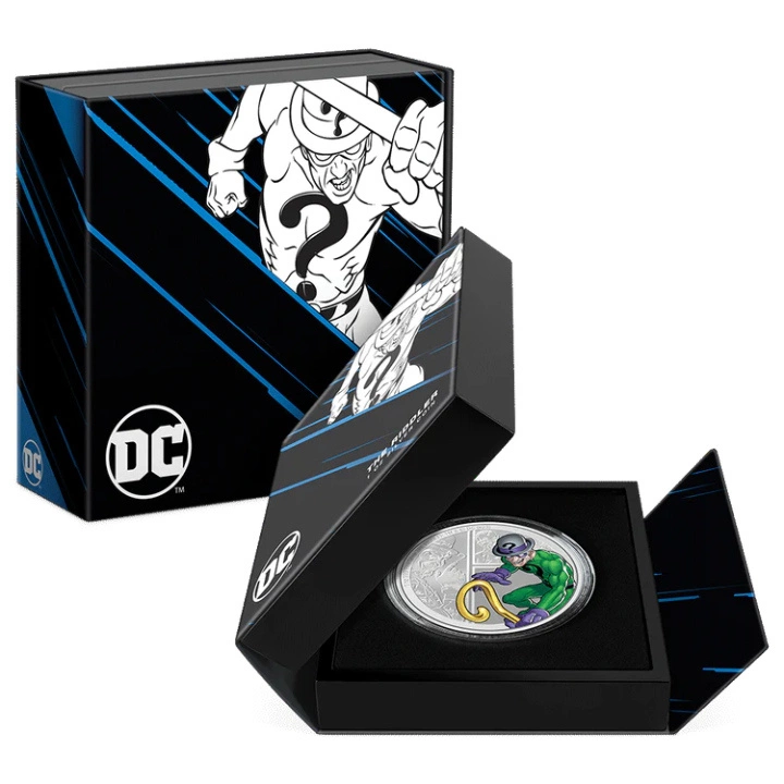 Niue: DC Villains - The Riddler kolorowany 1 uncja Srebra 2023 Proof