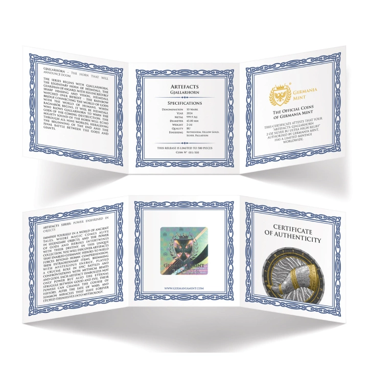 Artefacts: Gjallarhorn pozłacany 2 uncje Srebra 2024 Ultra High Relief