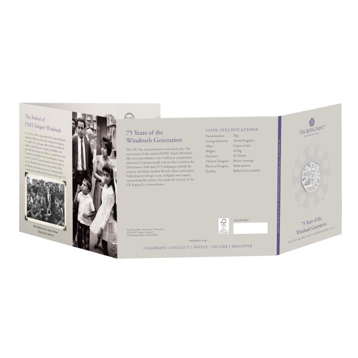 75 Years of the Windrush Generation 50p Miedzionikiel 2023