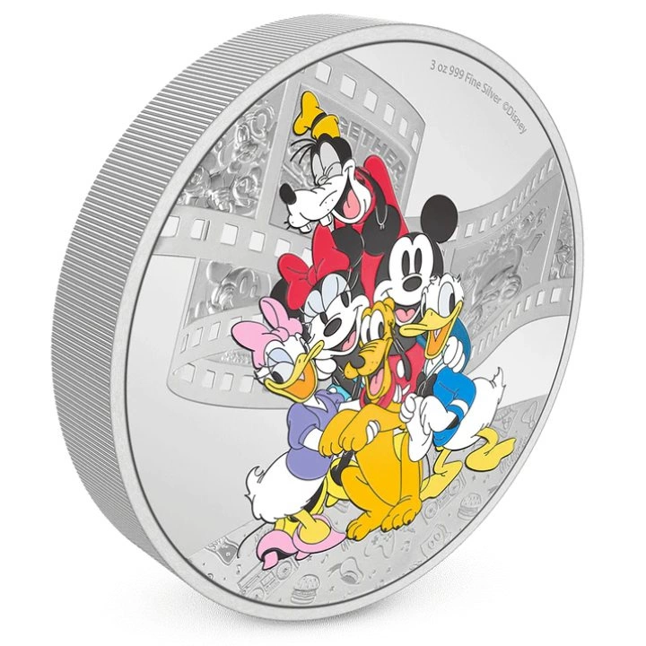 Niue: Disney Mickey & Friends -The Sensational Six kolorowany 3 uncje Srebra 2023 Proof