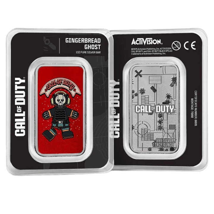 Sztabka Pamp: Call of Duty - Gingerbread Ghost 1 kolorowana uncja Srebra 2025 Prooflike