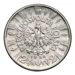 Polska: 2 zł Jóżef Piłsudski Srebrna Moneta Różne Roczniki
