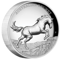 Australijski dziki koń - Brumby 2 uncje Srebra 2021 High Relief Proof