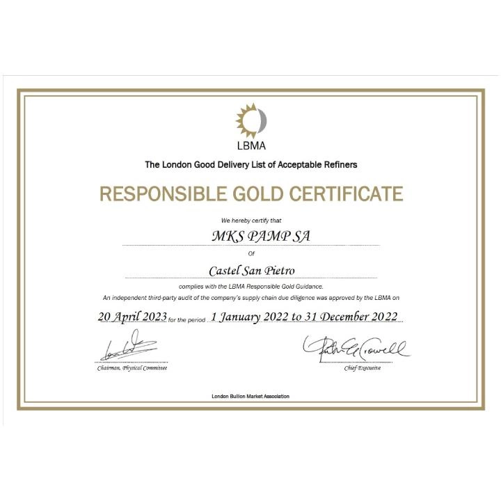 1 Tael Sztabka Złota Pamp Suisse LBMA GD Refiner