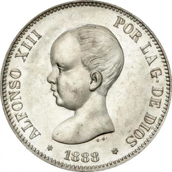 Hiszpania: 5 Peset Ag. 900 Srebro Różne Roczniki