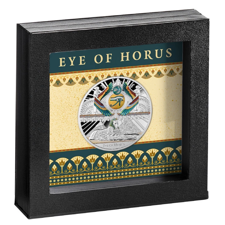 Niue: Oko Horusa kolorowane $1 Srebro 2022 Proof High Relief