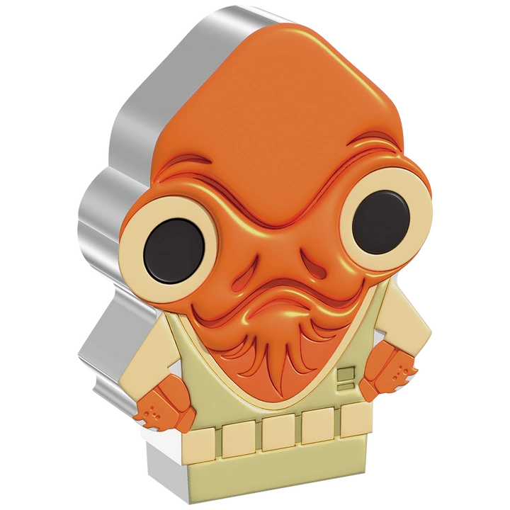 Niue: Star Wars - Admiral Ackbar Chibi Coin kolorowany 1 uncja Srebra 2022 Proof