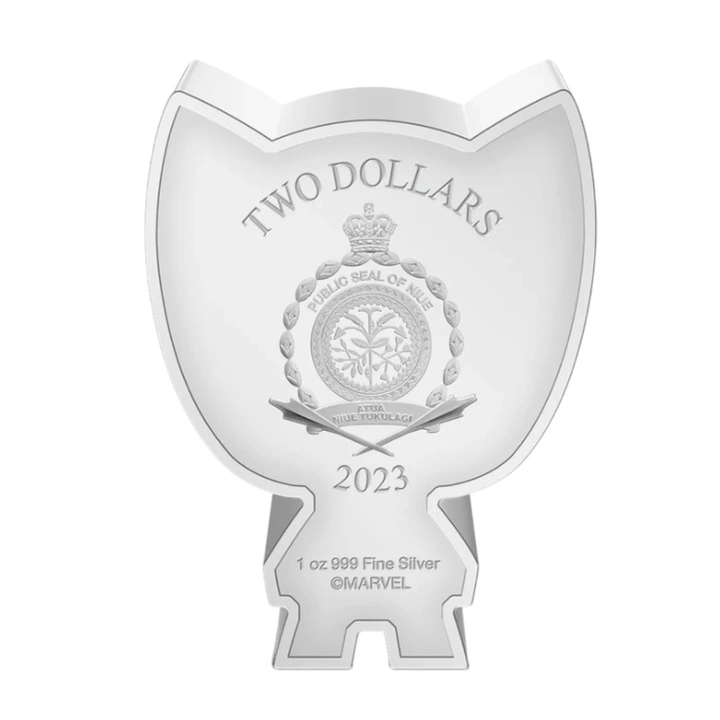 Niue: Marvel Black Panther Chibi Coin kolorowany 1 uncja Srebra 2023 Proof