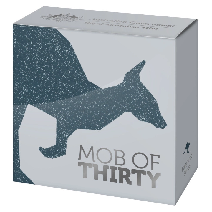 RAM : Kangur 30. rocznica serii - Mob of Thirty 1/10 uncji Złota 2023 Proof C" Mintmark