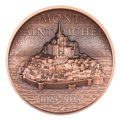 Cook Islands: Mont-Saint-Michel 50 gramów Miedzi 2023 Ultra High Relief Antiqued Coin