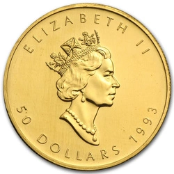 Kanadyjski Liść Klonowy 1 uncja Złota 1993