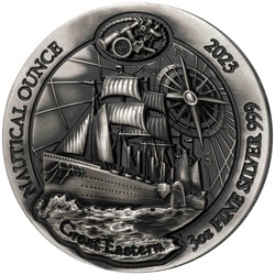 Rwanda: Nautical Ounce - 165 years of Great Eastern 3 uncje Srebra 2023 Antique Finish