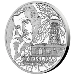 Niue: Nikola Tesla - Wireless Communication $1 Srebro 2023 Proof