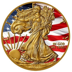 Amerykański Orzeł kolorowany 1 uncja Srebra Różne Roczniki