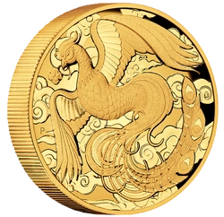 Chinese Myths and Legends: Phoenix 2 uncje Złota 2022 Proof High Relief