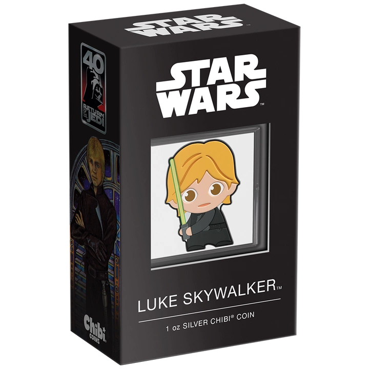 Niue: Star Wars - Luke Skywalker Chibi Coin kolorowany 1 uncja Srebra 2023 Proof