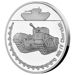 Niue: Armored Vehicles - Mk IV Churchill $1 Srebro 2023 Proof