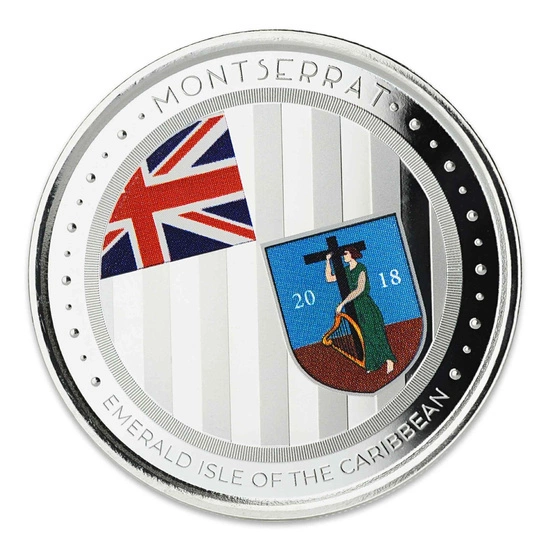Montserrat: Emerald Isle of the Caribbean kolorowany 1 uncja Srebra 2018 Proof