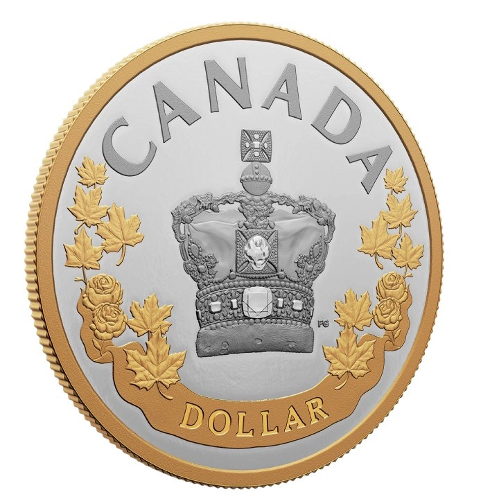 Canada: The Imperial State Crown pozłacany $1 Srebro 2022 Proof