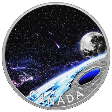 Canada: Pingualuit Crater - Crystal Eye of Nunavik $50 kolorowany Srebro 2023 Proof