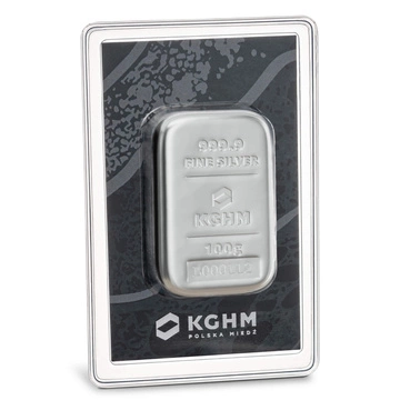 Sztabka KGHM 100 gramów Srebra