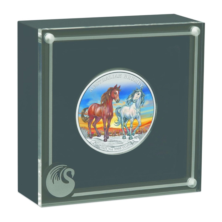Australijski Dziki Koń - Brumby kolorowany 1 uncja Srebra 2025