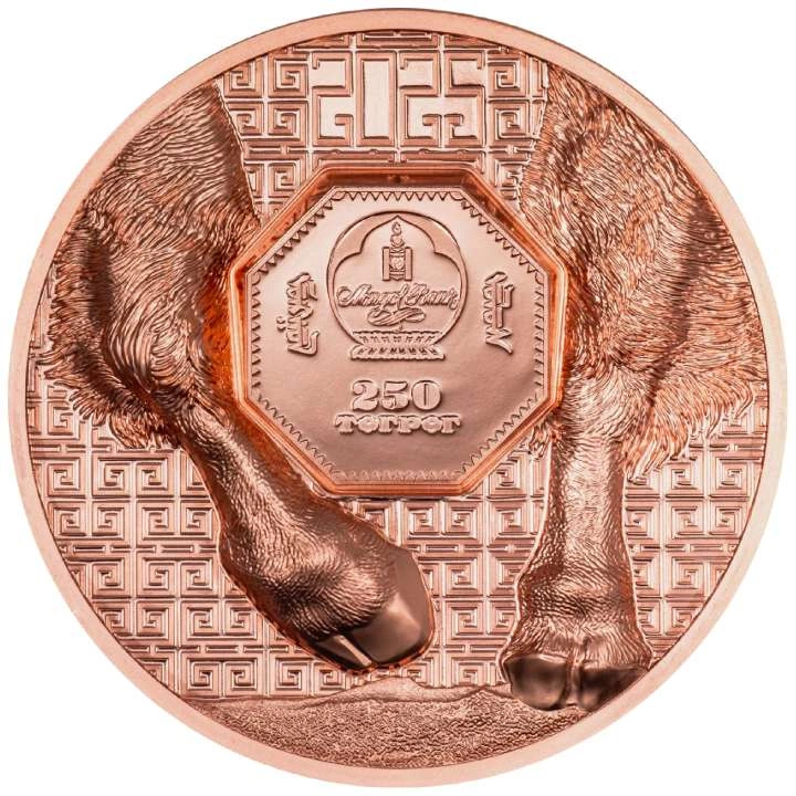 Mongolia: Bison 50 gramów Miedzi 2025 Prooflike