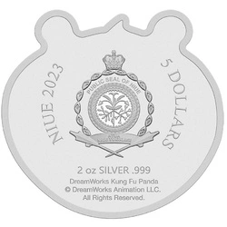 Niue: Kung Fu Panda - Po kolorowany 2 uncje Srebra 2023 Ultra High Relief Shaped Coin