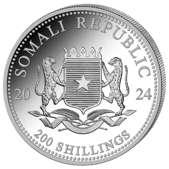 African Wildlife: Słoń Somalijski 2 uncje Srebra 2024