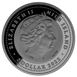 Niue: Temida kolorowana $2 Srebro 2022 Black Proof Antiqued Coin