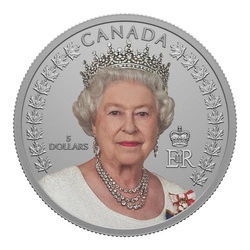 Canada: A Portrait of Queen Elizabeth II kolorowany $5 Srebro 2022 Proof