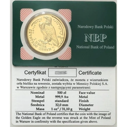 Narodowy Bank Polski: Orzeł Bielik 1 uncja Złota 2015