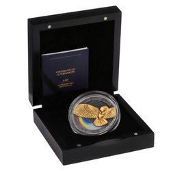 Niue: Missing Treasures - Golden Owl kolorowany, pozłacany $5 Srebro 2023 High Relief Antiqued Coin