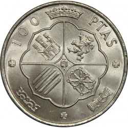 Hiszpania: 100 Peset - Francisco Franco Srebro 1966