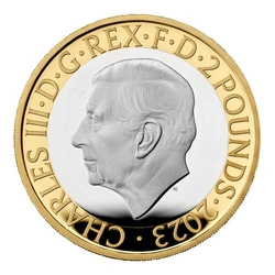 The Centenary of the Flying Scotsman £2 pozłacany, kolorowany Srebro 2023 Proof 