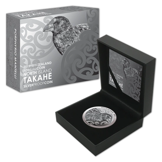 Takahe Północny 1 uncja Srebra 2019 Proof
