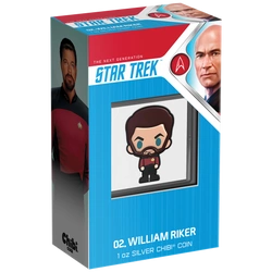 Niue: Star Trek - William Riker Chibi Coin kolorowany 1 uncja Srebra 2022 Proof