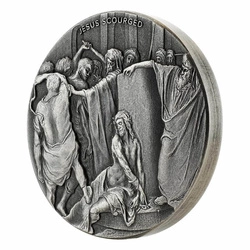 Niue: Biblical -  Jesus Scourged 2 uncje Srebra 2018 Proof Antiqued Coin 