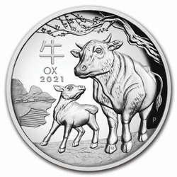 Lunar III: Rok Bawoła 5 uncji Srebra 2021 Proof High Relief