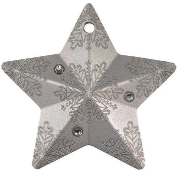 Cook Islands: Holiday Ornament - Snowflake Star 1 uncja Srebra 2023 Silk Ultra High Relief